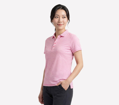 Skechers Women | Short Sleeve On The Green Striped Polo