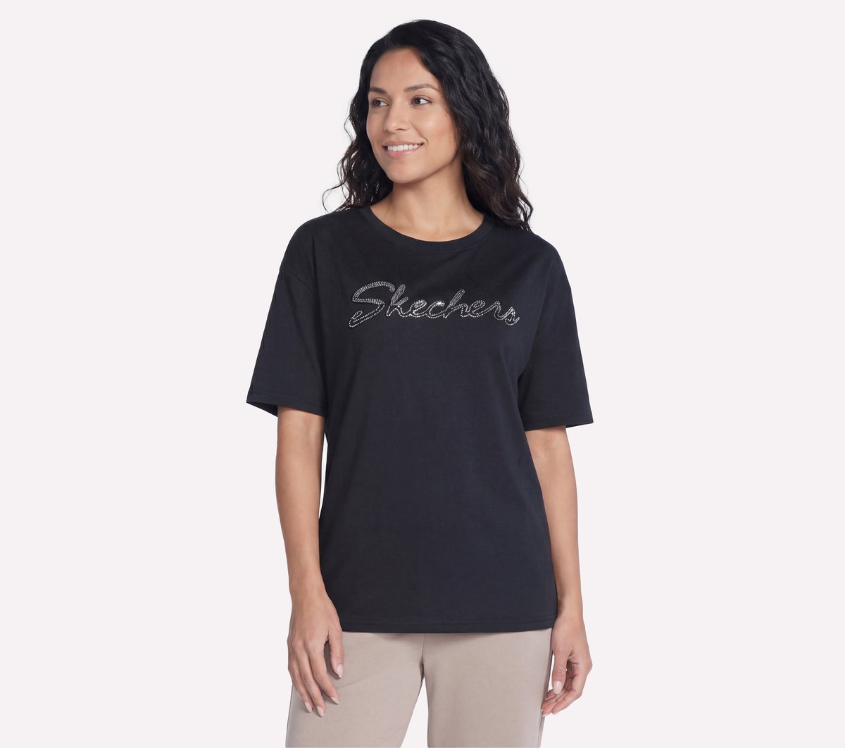 Skechers Women | Script Diamond Studded Short Sleeve Tee