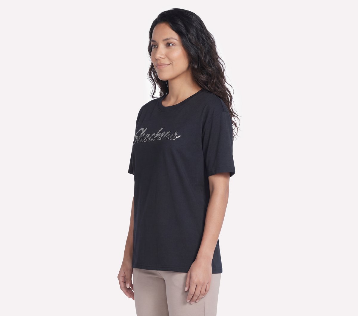 Skechers Women | Script Diamond Studded Short Sleeve Tee