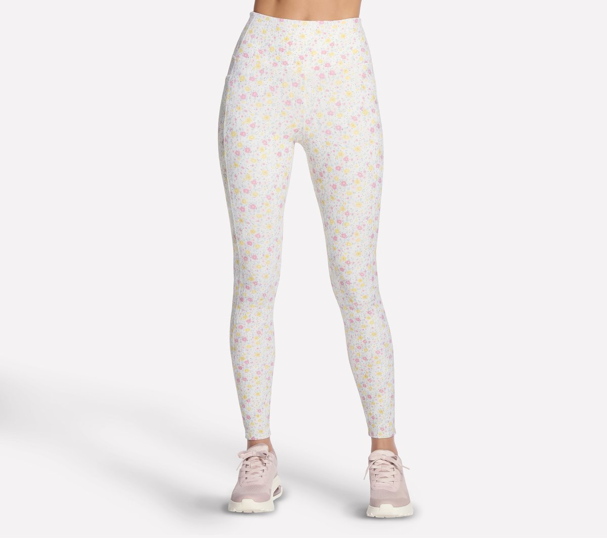 Skechers Women | GO WALK Rib Floral Full Length High-Waisted Legging