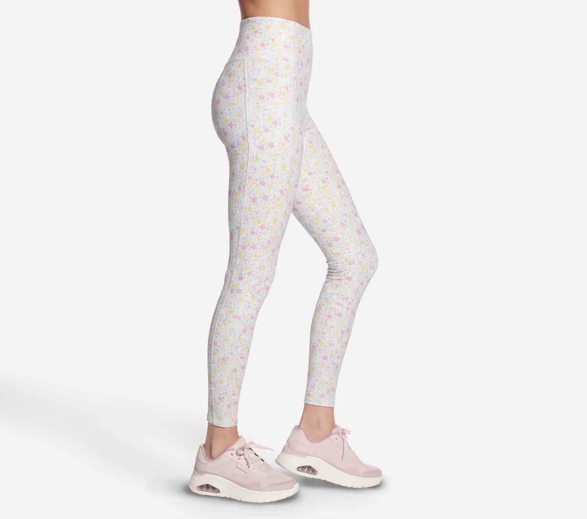 Skechers Women | GO WALK Rib Floral Full Length High-Waisted Legging