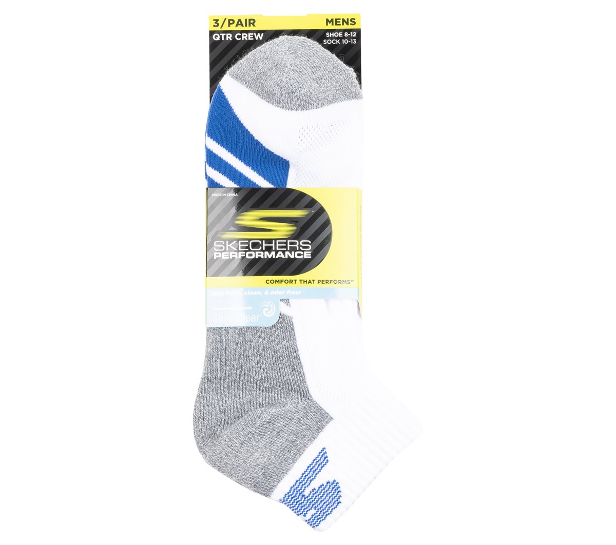 Skechers Men | 3 Pack Men's Half Terry Quarter Crew Socks