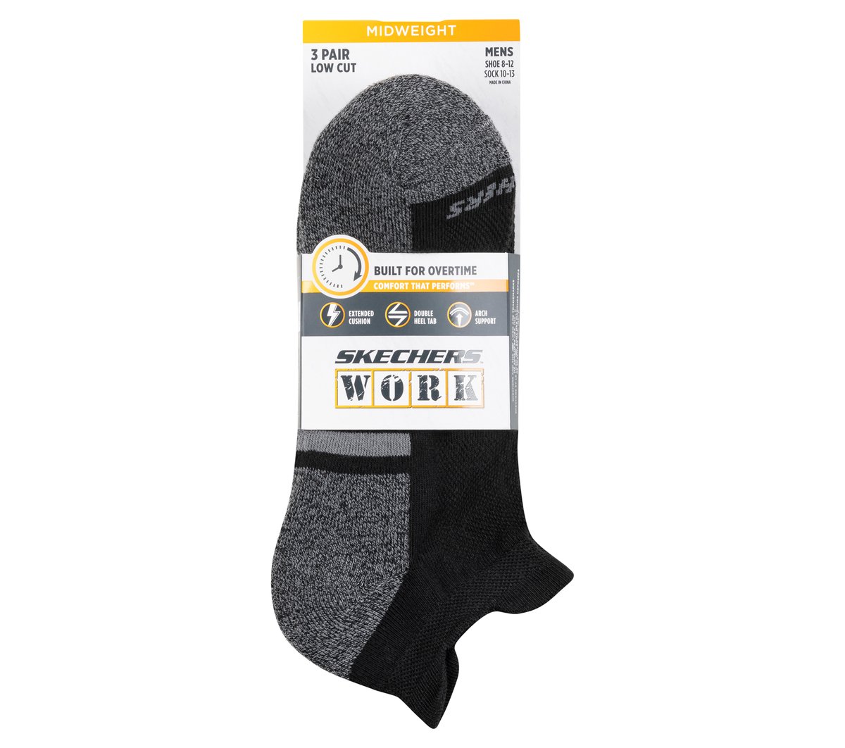 Skechers Men | Lowcut Heel Tab Work Socks - 3 Pack