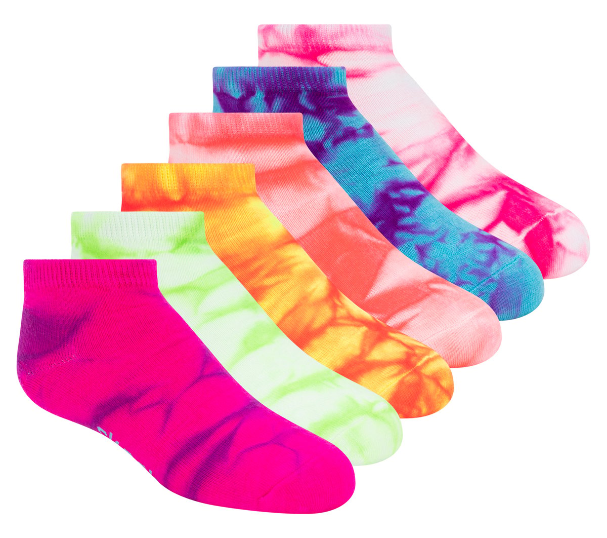 Skechers Kids | 6 Pack Girls' Tie Dye Fashion Socks
