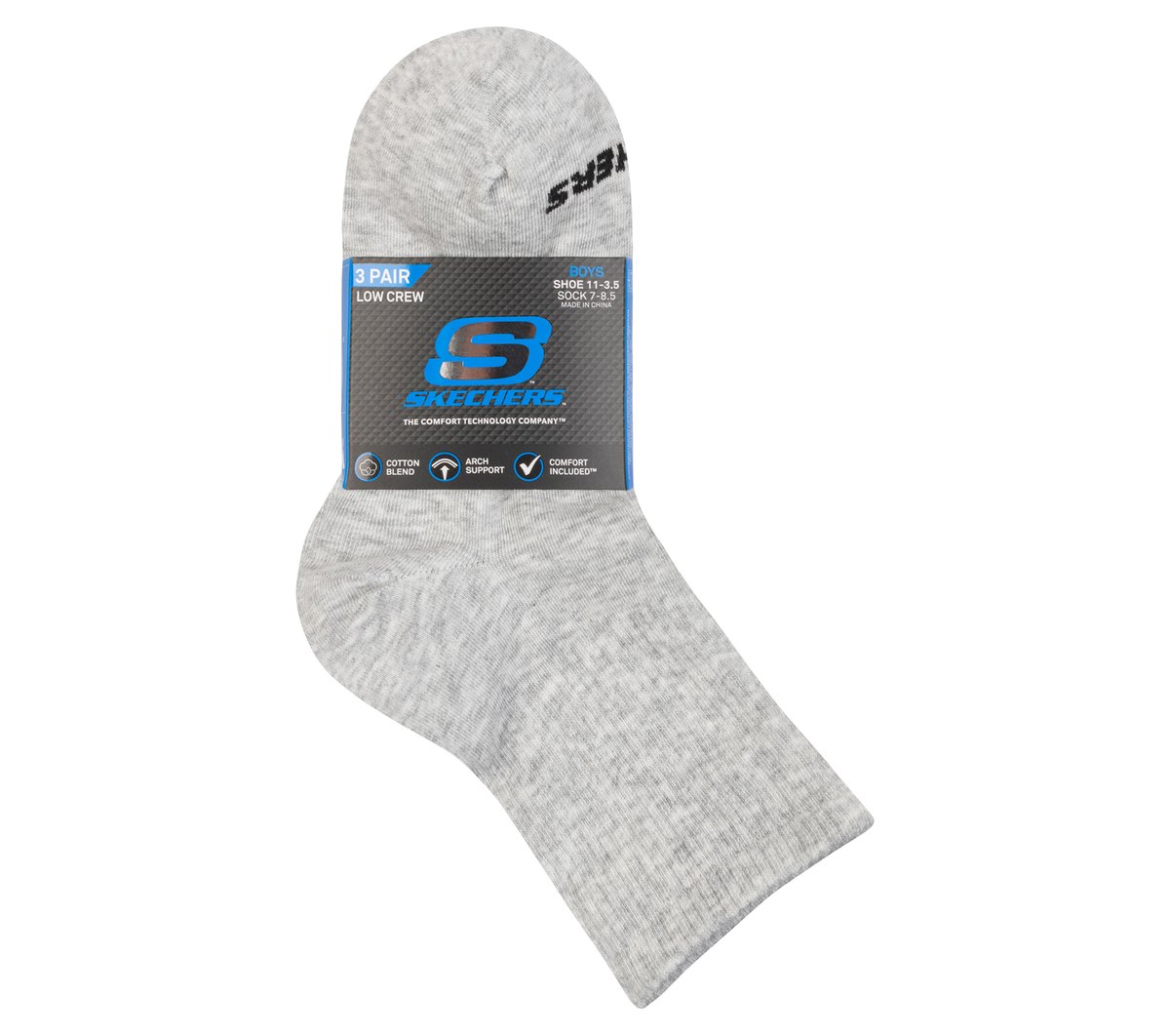 Skechers Kids | 3 Pack Boys' Crew Cotton Socks