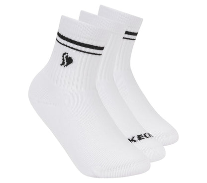 Skechers Kids | 3 Pack Girls' Low Crew Ribbed Socks