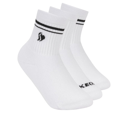 Skechers Kids | 3 Pack Girls' Low Crew Ribbed Socks