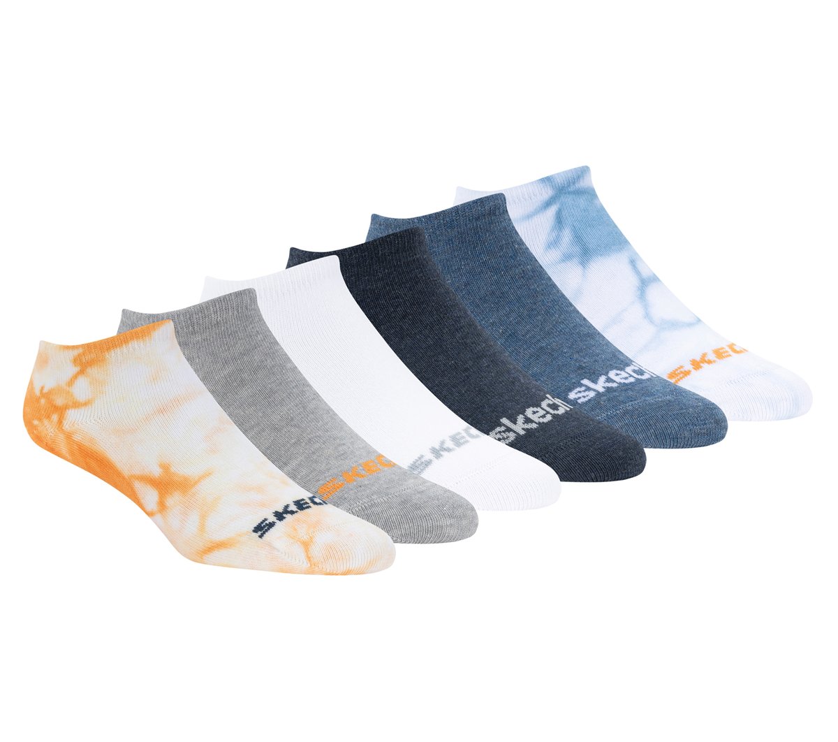 Skechers Kids | Cotton Tie-Dye No-Show Socks - 6 Pack