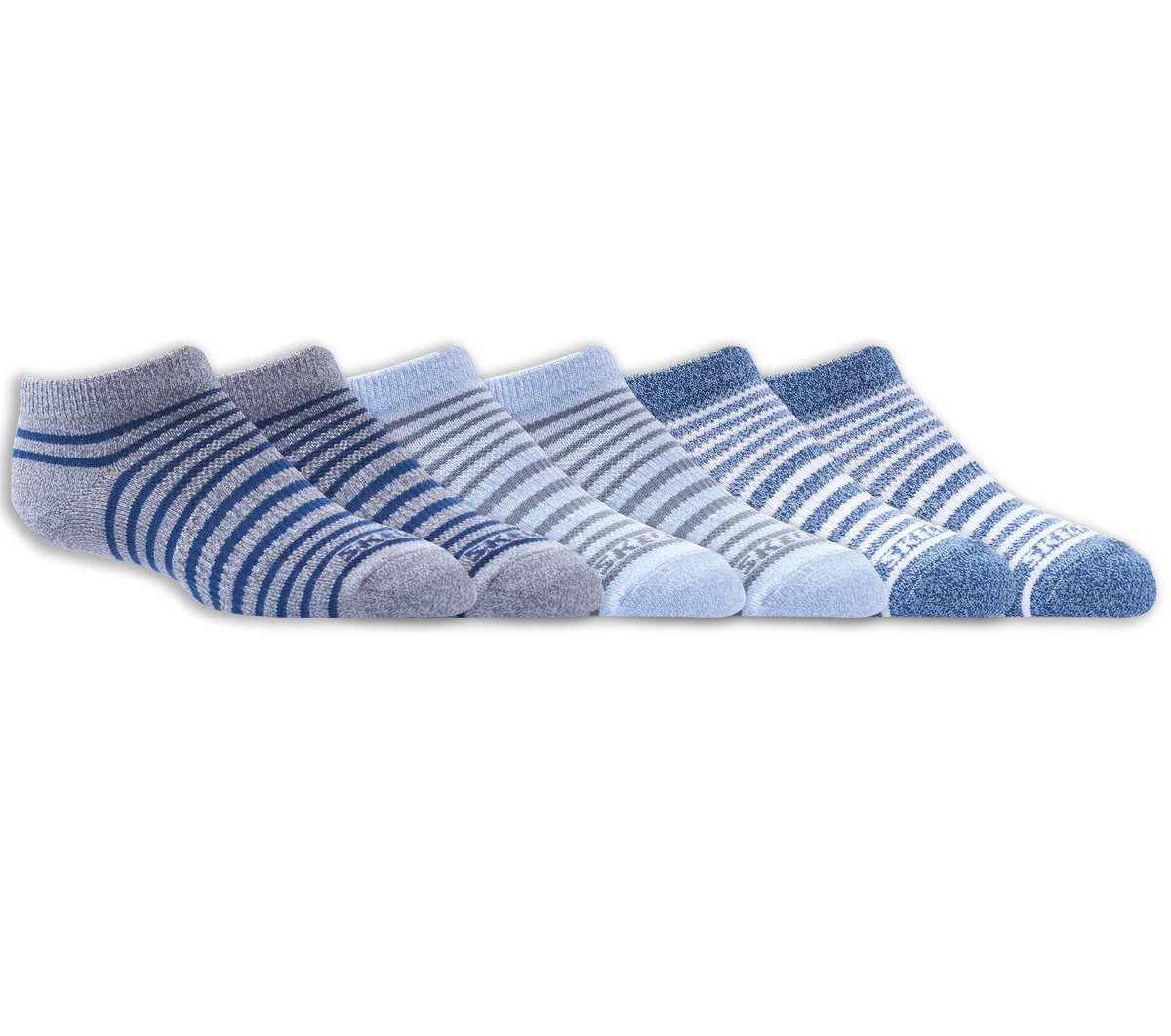 Skechers Kids | 6 Pack Striped No Show Socks